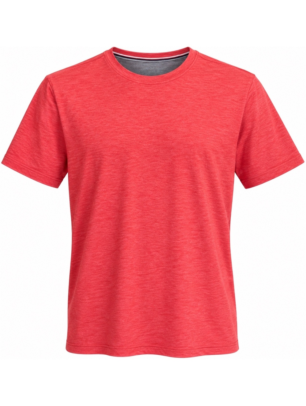 Lands End Mens L Coral Heather 4-Way Stretch Classic Fit Performance T Shirt